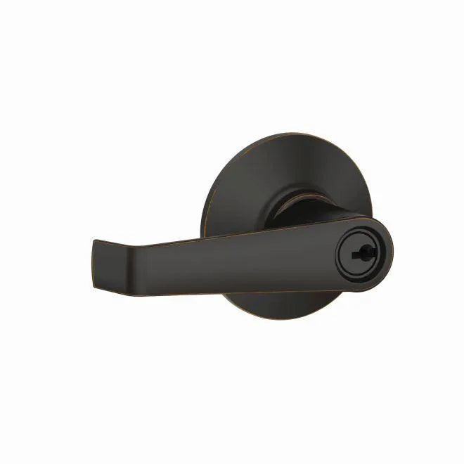 Schlage Elan Keyed Entry Lever in Aged Bronze finish