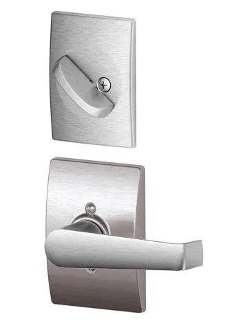 Schlage Elan Lever With Century Rosette Interior Active Trim - Exterior Handleset Sold Separately in Satin Chrome finish