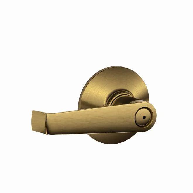 The Schlage Elan Privacy Lever in Antique Brass finish