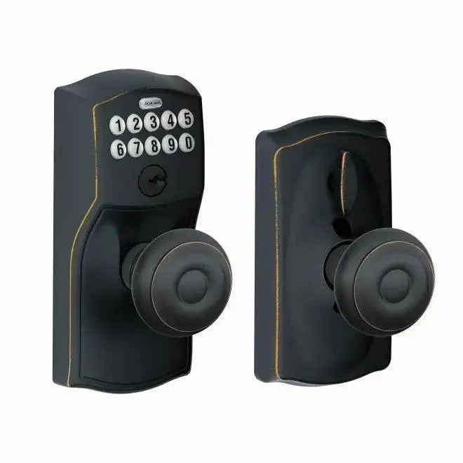SchlageSchlage Electronic Keypad Knob with Camelot Trim and Georgian Knob With Flex Lock in 