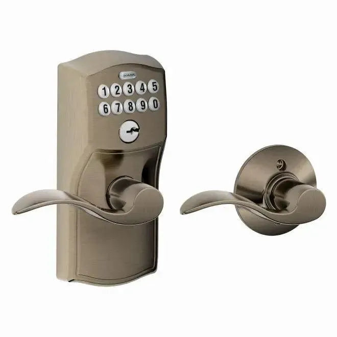 SchlageSchlage Electronic Keypad Lever with Camelot Trim and Accent Lever with Auto Lock in 