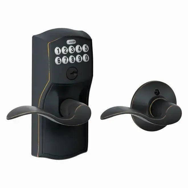 SchlageSchlage Electronic Keypad Lever with Camelot Trim and Accent Lever with Auto Lock in 