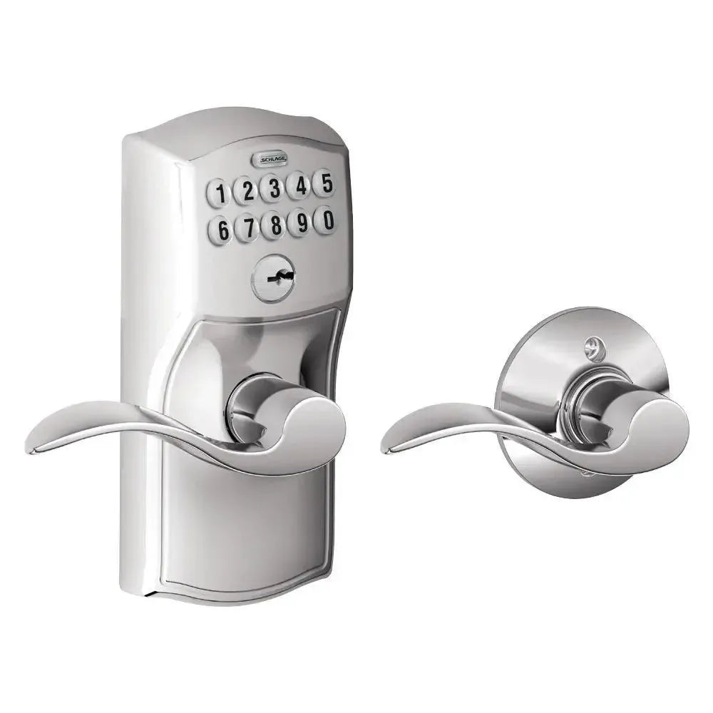 SchlageSchlage Electronic Keypad Lever with Camelot Trim and Accent Lever with Auto Lock in 