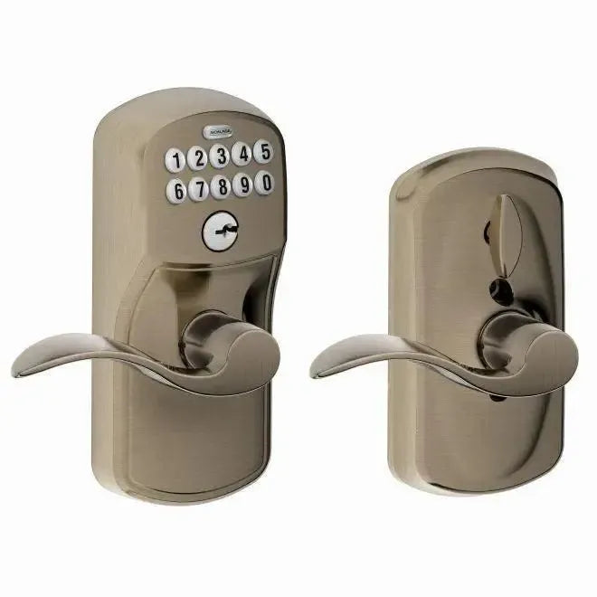 SchlageSchlage Electronic Keypad Lever with Plymouth Trim and Accent Lever with Flex Lock in 