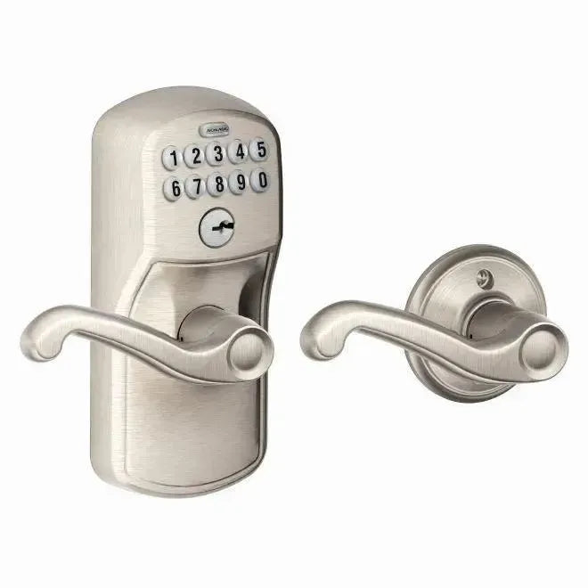SchlageSchlage Electronic Keypad Lever with Plymouth Trim and Flair Lever with Auto Lock in 