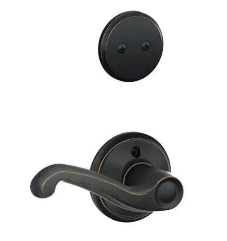 Schlage Flair Dummy Lever Interior Trim in Aged Bronze finish