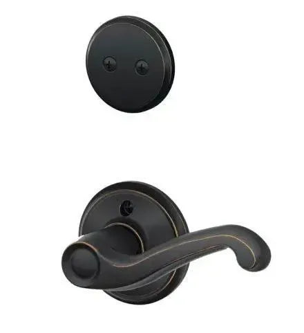 Schlage Flair Dummy Lever Interior Trim in Aged Bronze finish