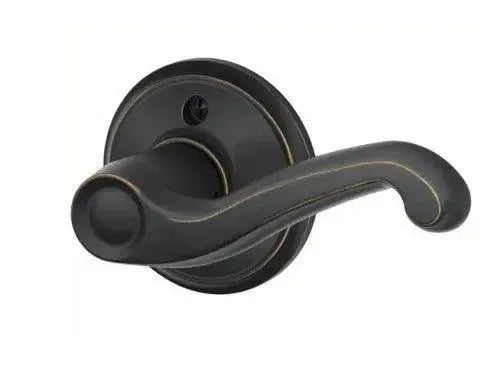 Schlage Flair Lever in Aged Bronze finish