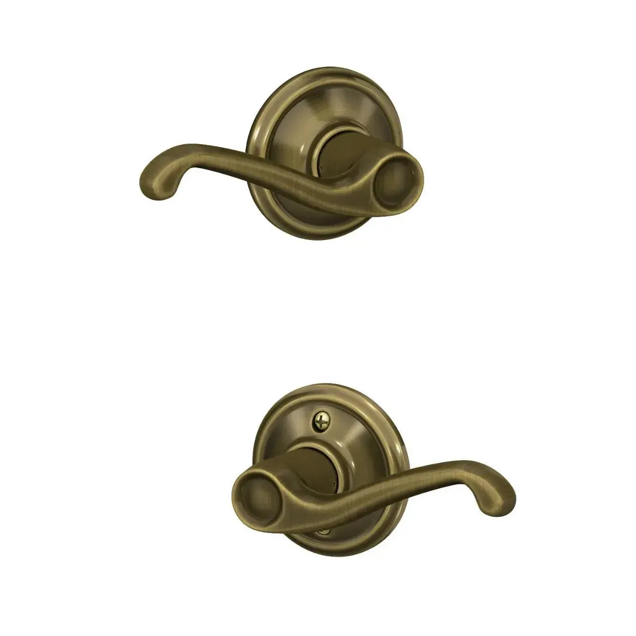 Schlage Flair Lever in Antique Brass finish