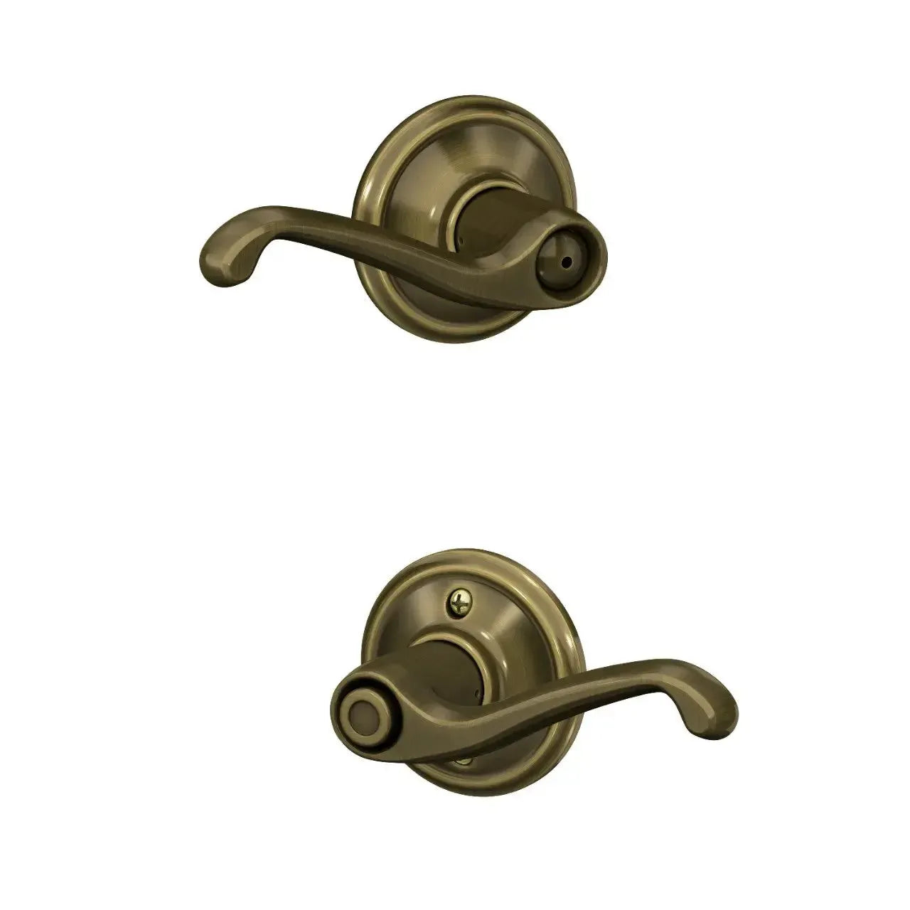 Schlage Flair Lever in Antique Brass finish