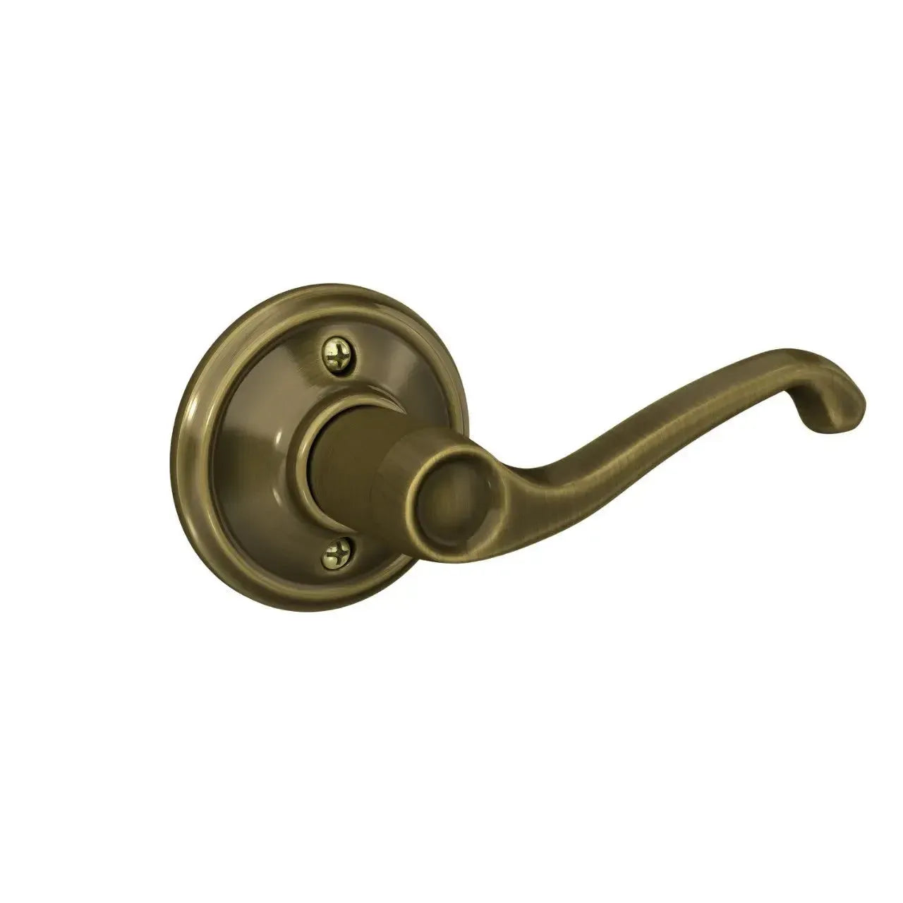 Schlage Flair Lever in Antique Brass finish