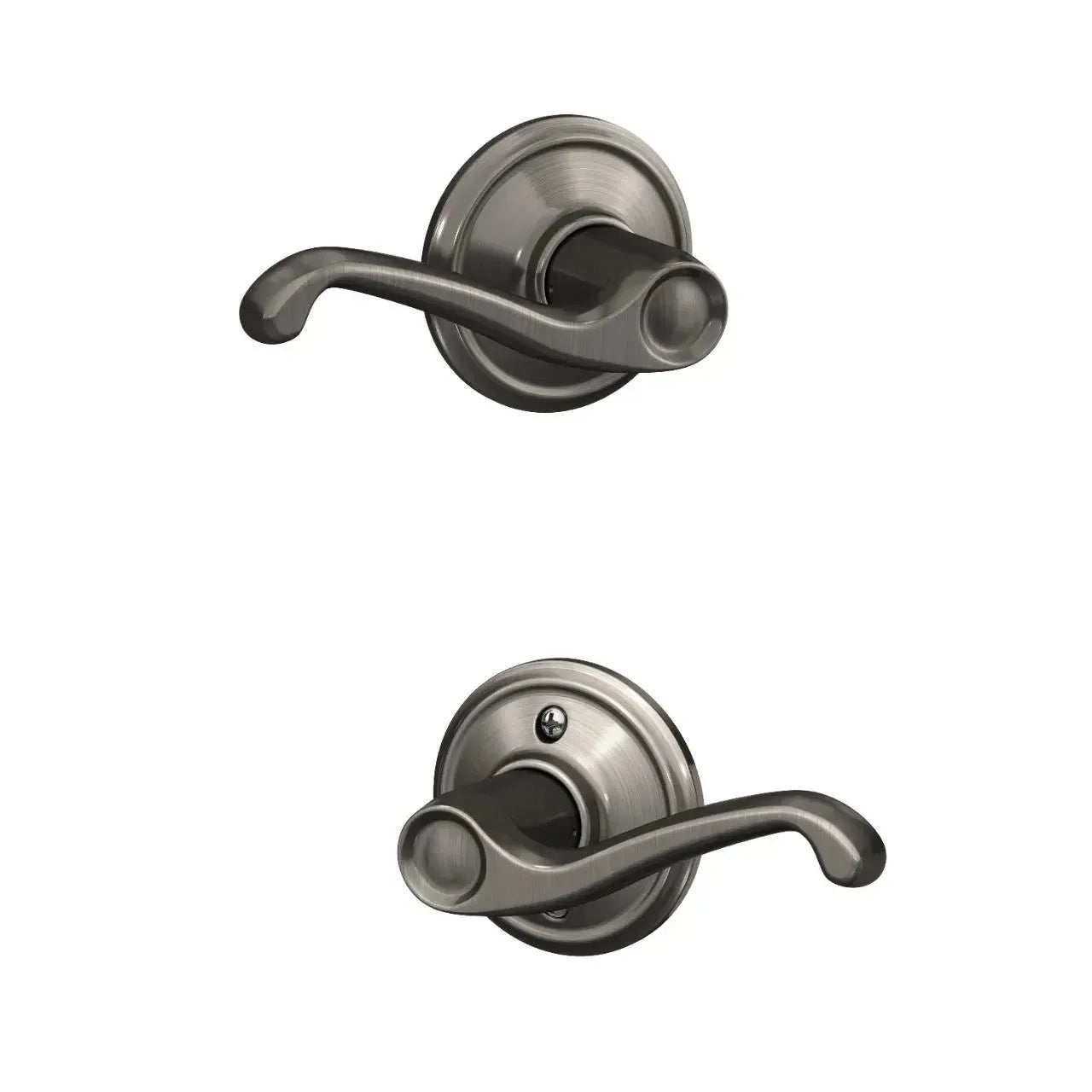 Schlage Flair Lever in Antique Pewter finish