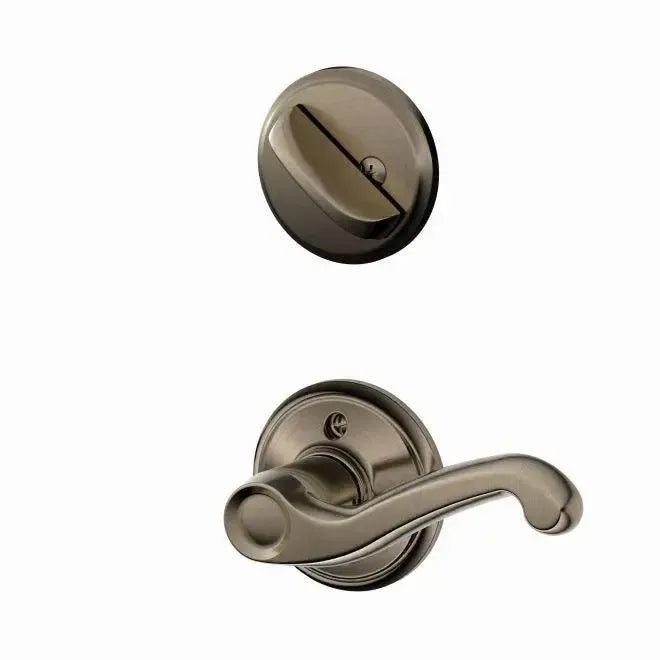 Schlage Flair Lever Interior Active Trim in Antique Pewter finish
