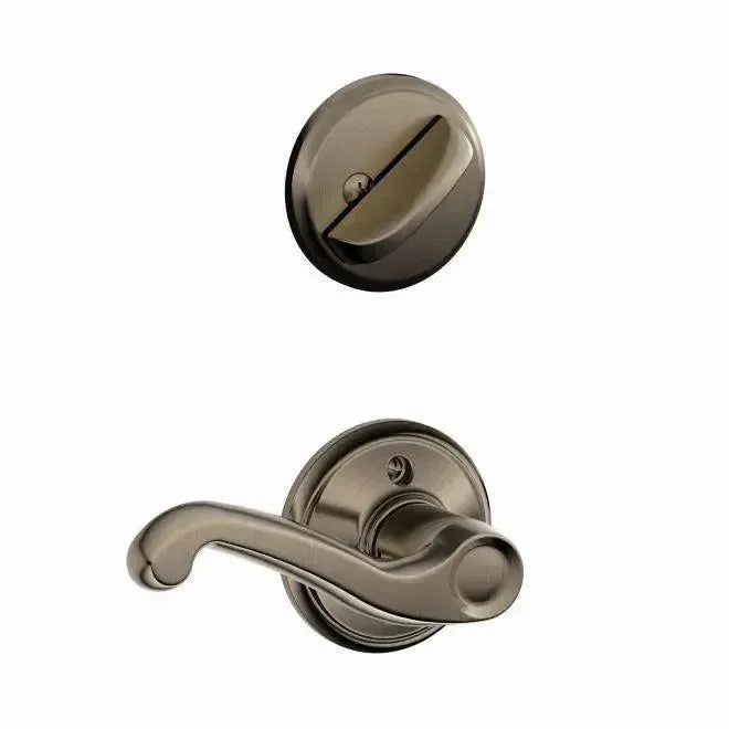 Schlage Flair Lever Interior Active Trim in Antique Pewter finish