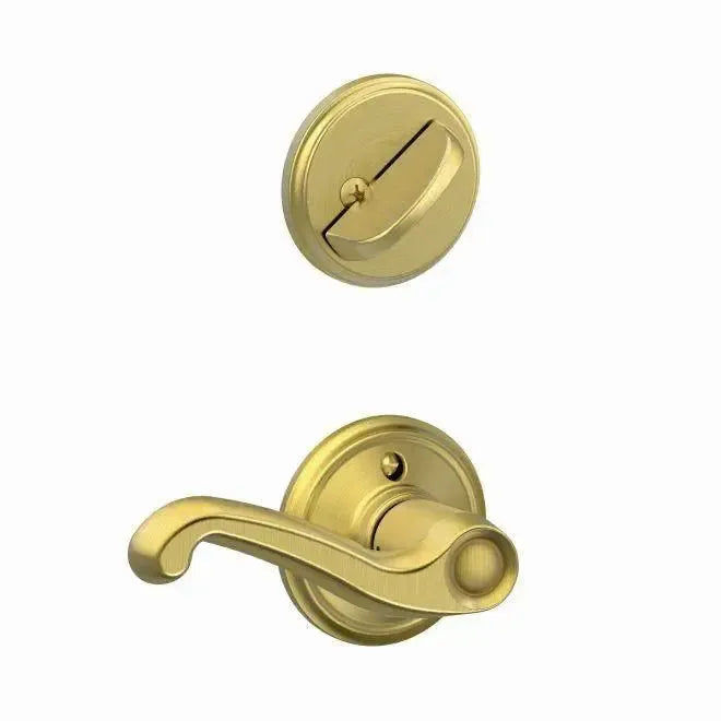 Schlage Flair Lever Interior Active Trim in Satin Brass finish