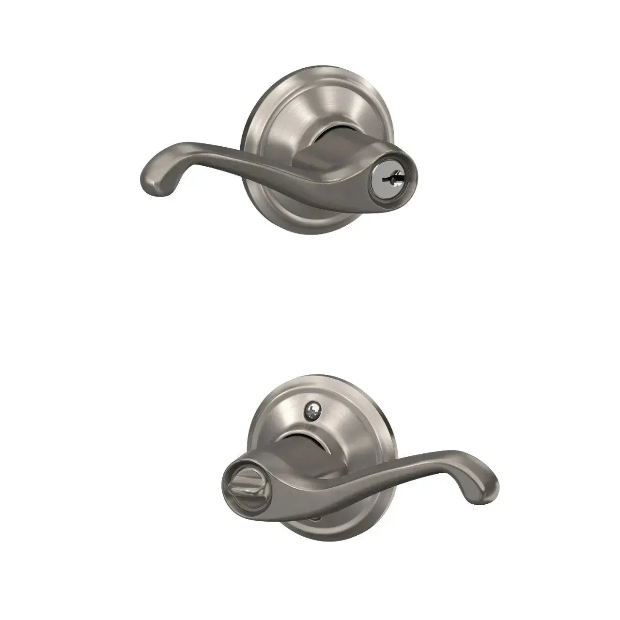 Schlage Flair Lever in Satin Nickel finish