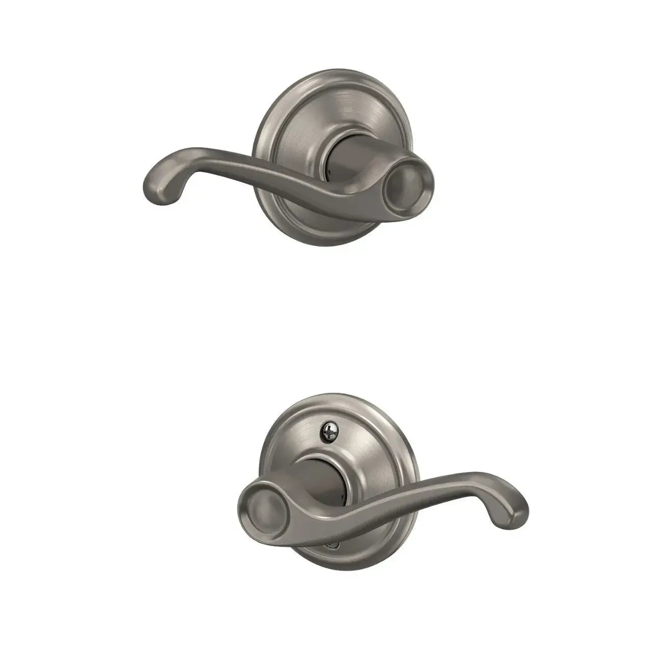 Schlage Flair Lever in Satin Nickel finish