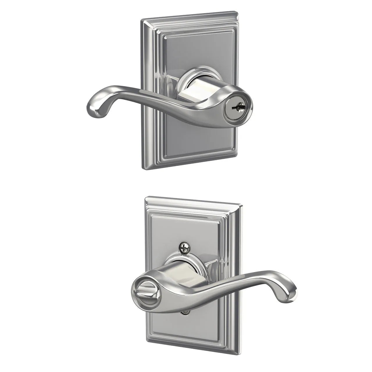 SchlageSchlage Flair Lever with Addison Rosette in 