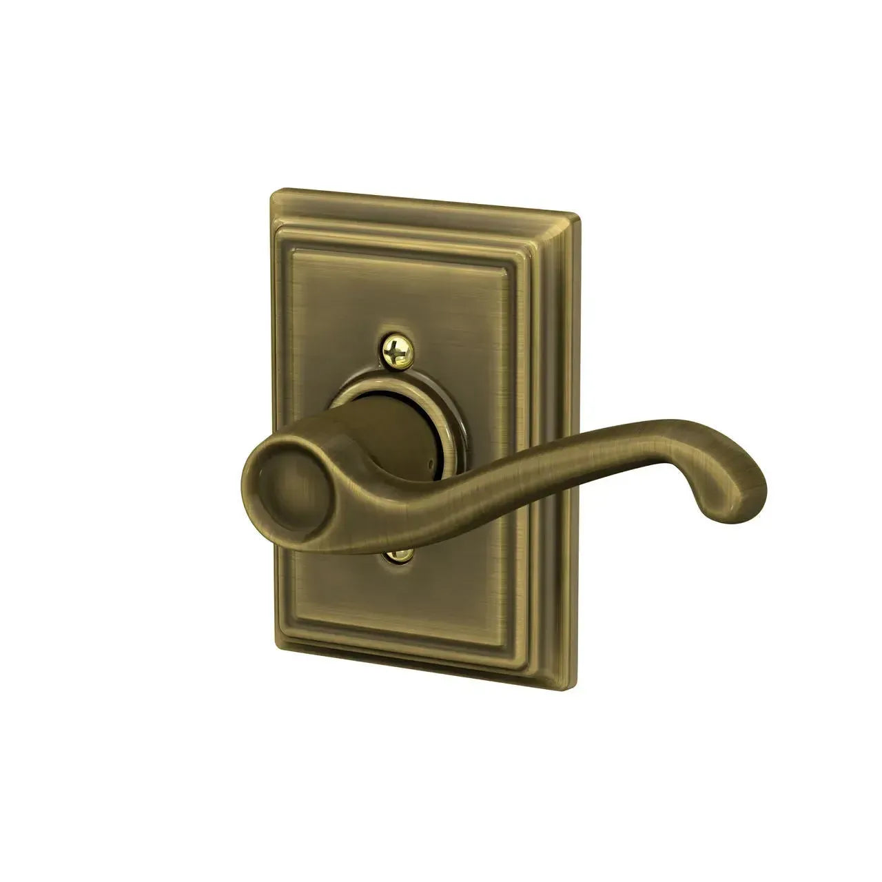 Schlage Flair Lever with Addison Rosette in Antique Brass finish