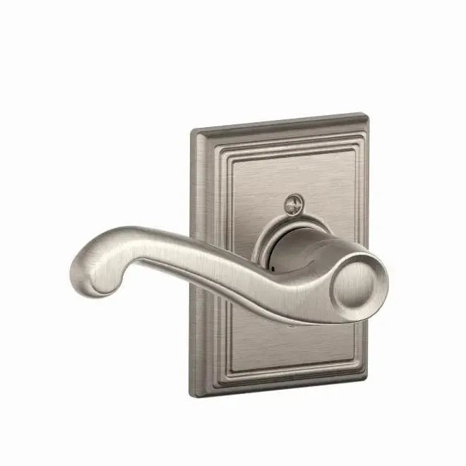 Schlage Flair Lever with Addison Rosette in Satin Nickel finish
