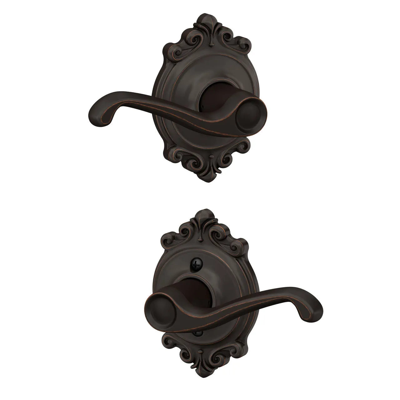 SchlageSchlage Flair Lever with Brookshire Rosette in 