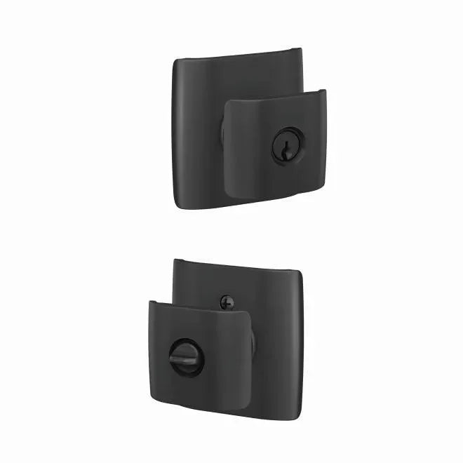 Schlage Custom Keyed Entry Ganton Knob with Dalton Rosette in Flat Black finish