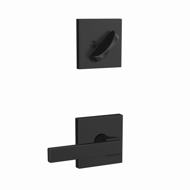 Schlage Custom Northbrook Lever With Collins Rosette Interior Active Trim - Exterior Handleset Sold Separately in Flat Black finish