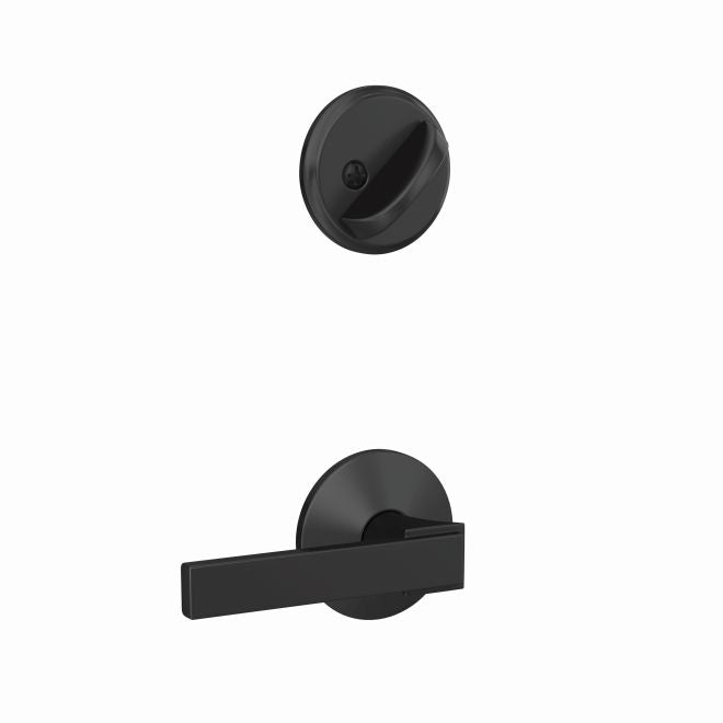 Schlage Custom Northbrook Lever With Kinsler Rosette Interior Active Trim - Exterior Handleset Sold Separately in Flat Black finish