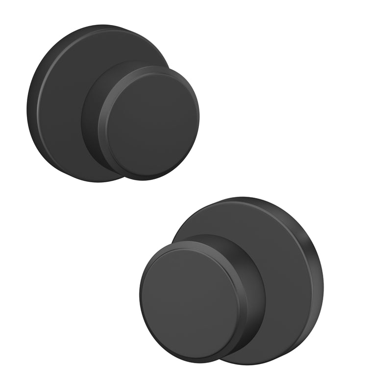 Schlage Custom Passage and Privacy Swanson Knob with Howe Rosette in Flat Black finish