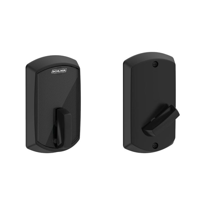 Schlage Schlage Control Smart Deadbolt with Greenwich Trim in Flat Black finish