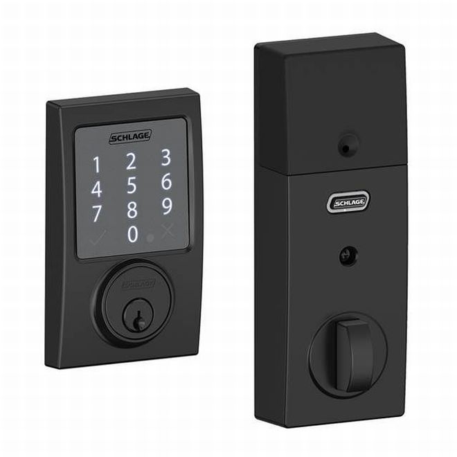 Schlage Schlage Sense Smart Deadbolt with Century Trim in Flat Black finish