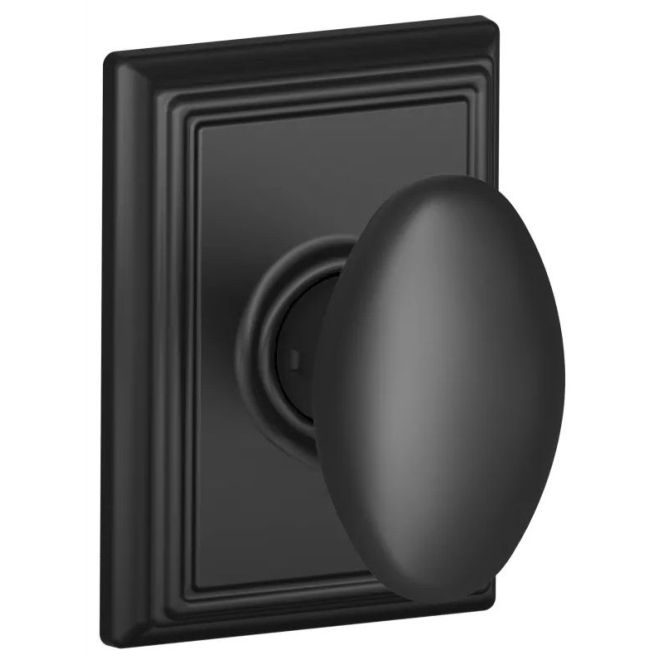 Schlage Siena Passage Knob With Addison Rosette in Flat Black finish