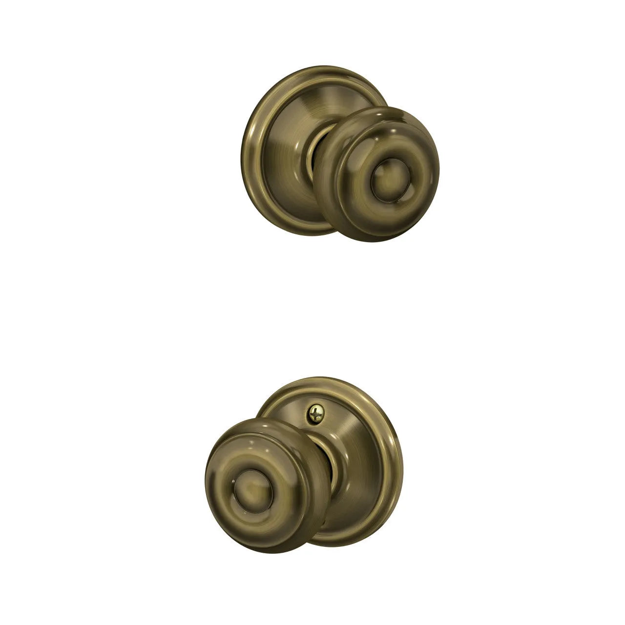 Schlage Georgian Knob Antique Brass