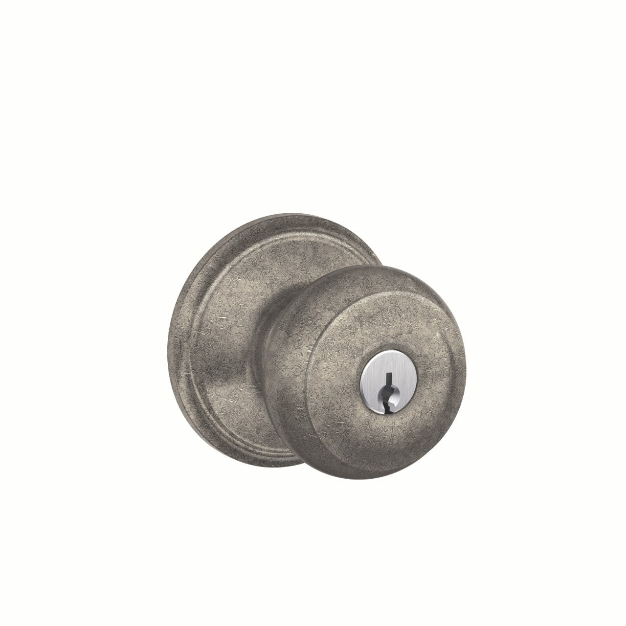 Schlage Georgian Knob Distressed Nickel