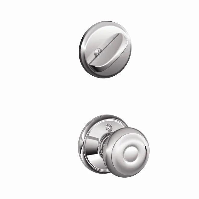 Schlage Georgian Knob Interior Active Trim - Exterior Handleset Sold Separately in Bright Chrome finish