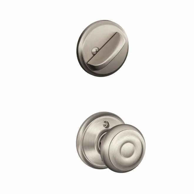 Schlage Georgian Knob Interior Active Trim - Exterior Handleset Sold Separately in Satin Nickel finish
