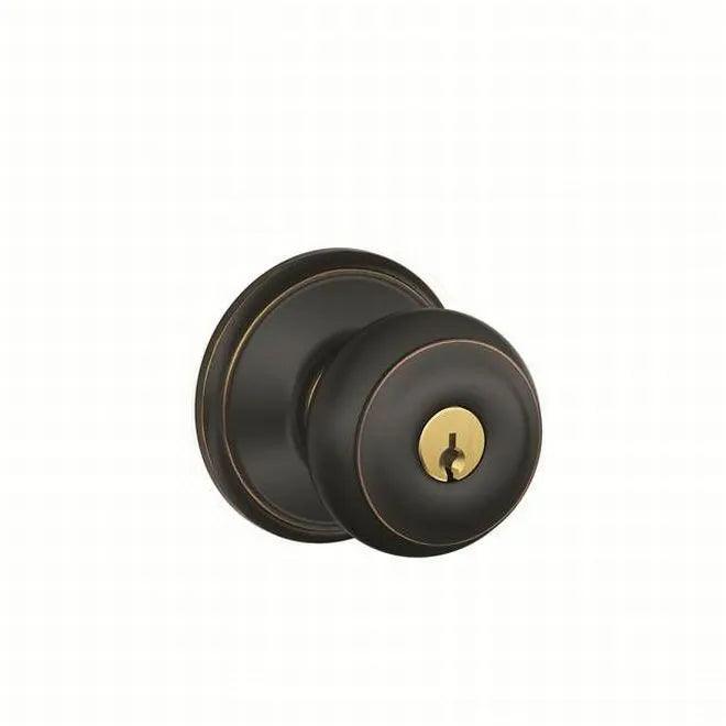 Schlage Georgian Knob Storeroom Lock Aged Bronze