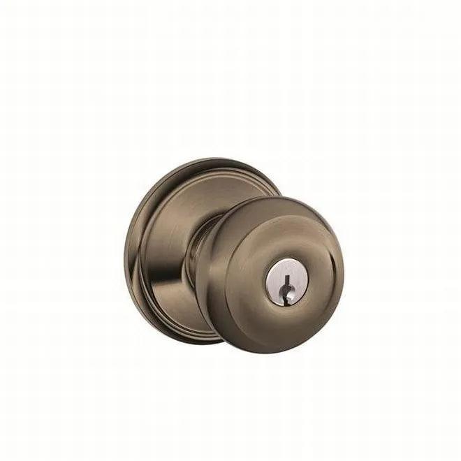 Schlage Georgian Knob Storeroom Lock Antique Pewter