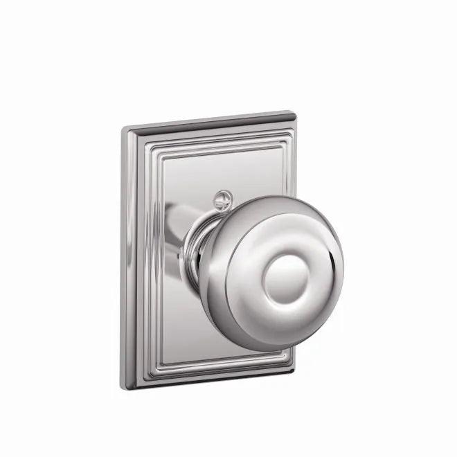 Schlage Georgian Knob Half Dummy With Addison Rosette Bright Chrome