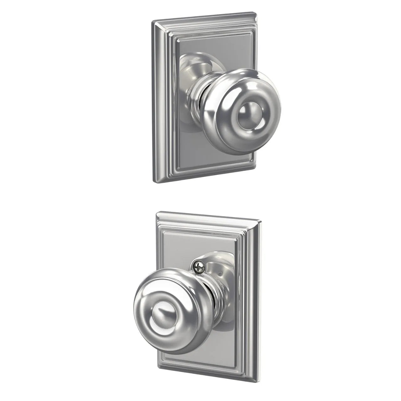 Schlage Georgian Knob with Addison Rosette Bright Chrome