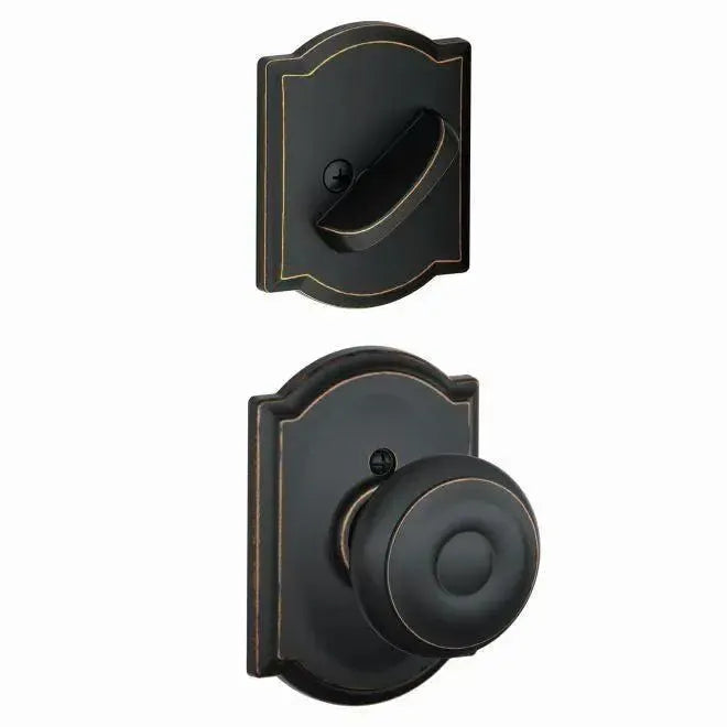 SchlageSchlage Georgian Knob With Camelot Rosette Interior Active Trim - Exterior Handleset Sold Separately in 