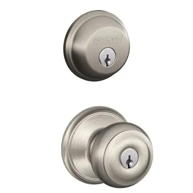 SchlageSchlage Georgian Single Cylinder Keyed Entry Door Knob Set and Deadbolt Combo Pack in 