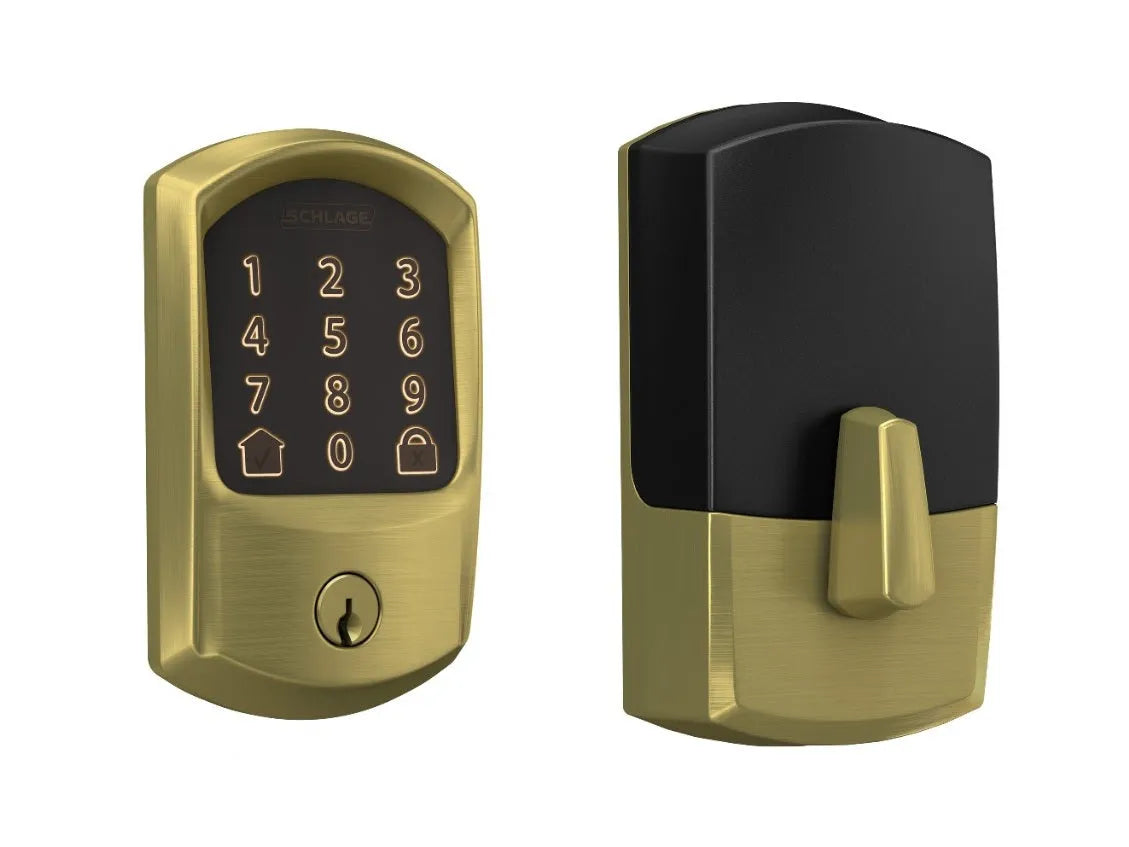 Schlage Greenwich Encode Smart WiFi Deadbolt in Satin Brass finish