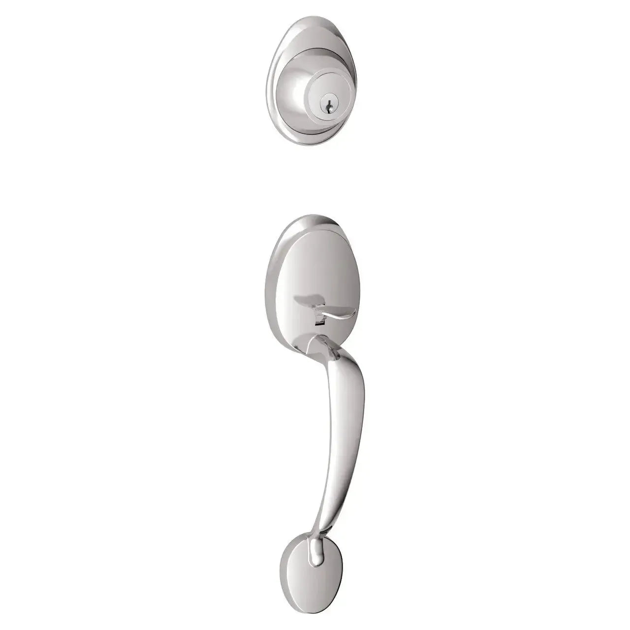 Schlage J Dexter Series Barcelona Single Cylinder Handleset - Exterior Trim Only Bright Chrome