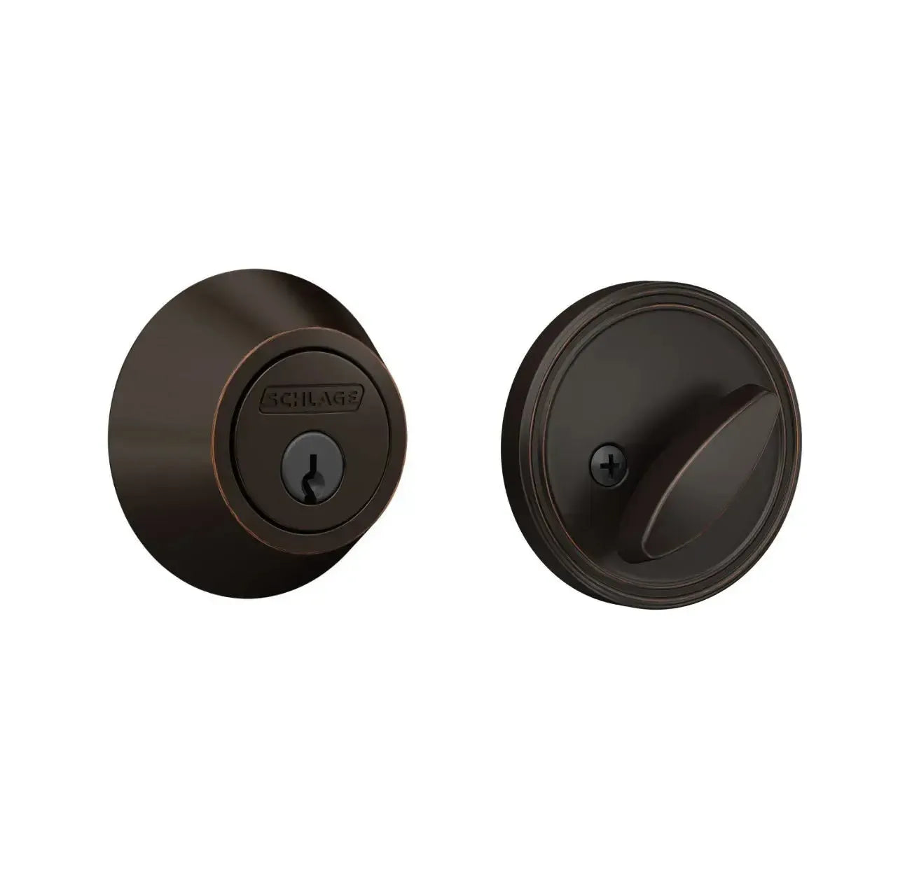 Schlage J Dexter Series Single Cylinder Deadbolt Aged Bronze