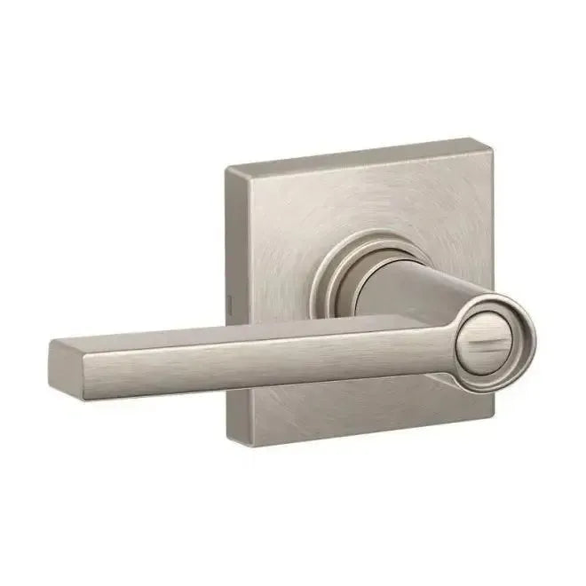 Schlage J Dexter Series Solstice Lever with Collins Rosette Satin Nickel
