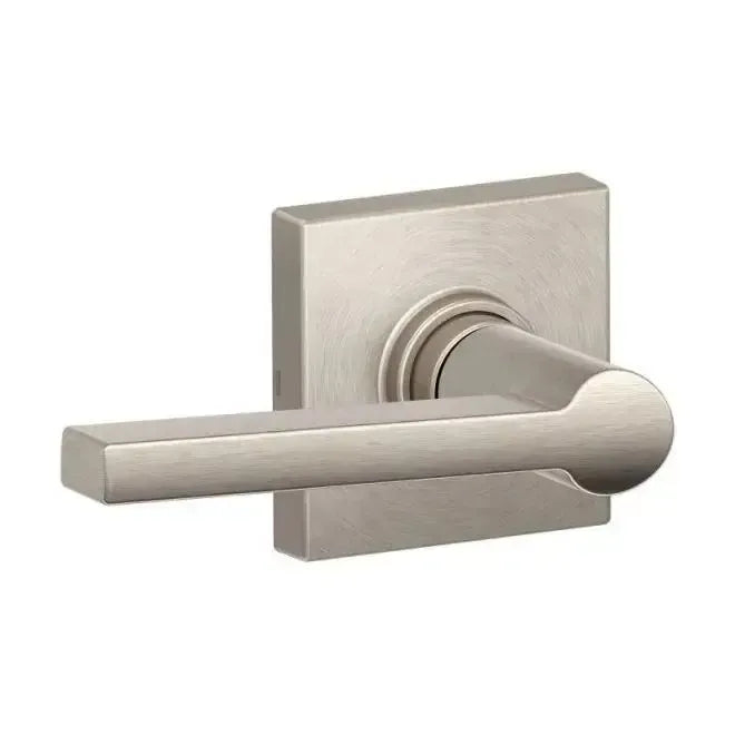 Schlage J Dexter Series Solstice Lever with Collins Rosette Satin Nickel