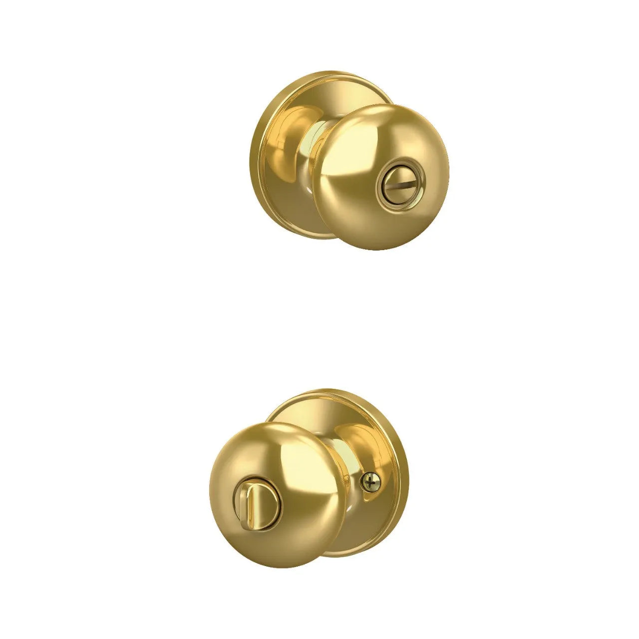 Schlage J Dexter Series Stratus Knob Bright Brass