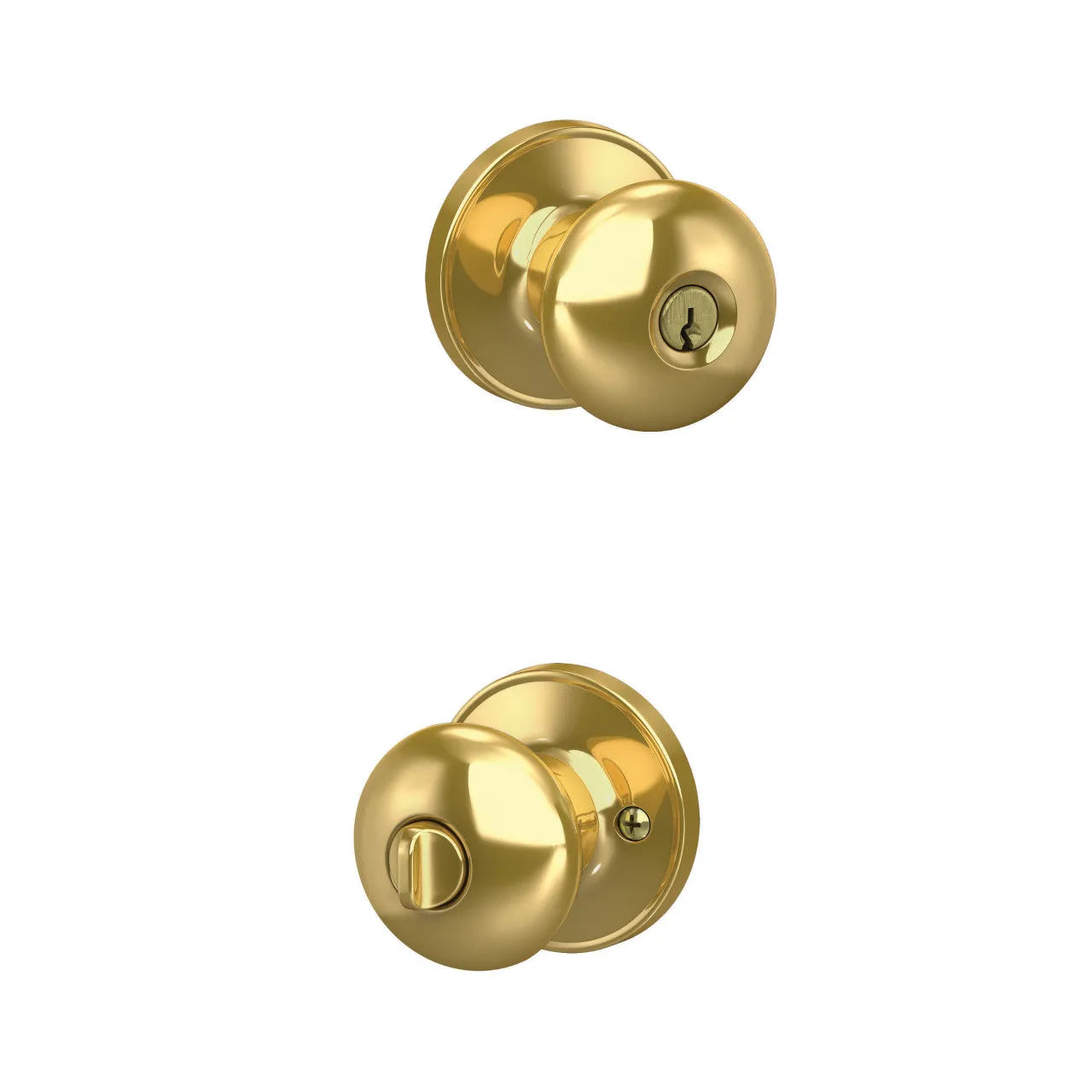 Schlage J Dexter Series Stratus Knob Bright Brass