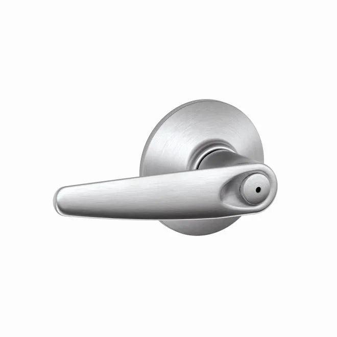 The Schlage Jazz Privacy Lever in Satin Chrome finish